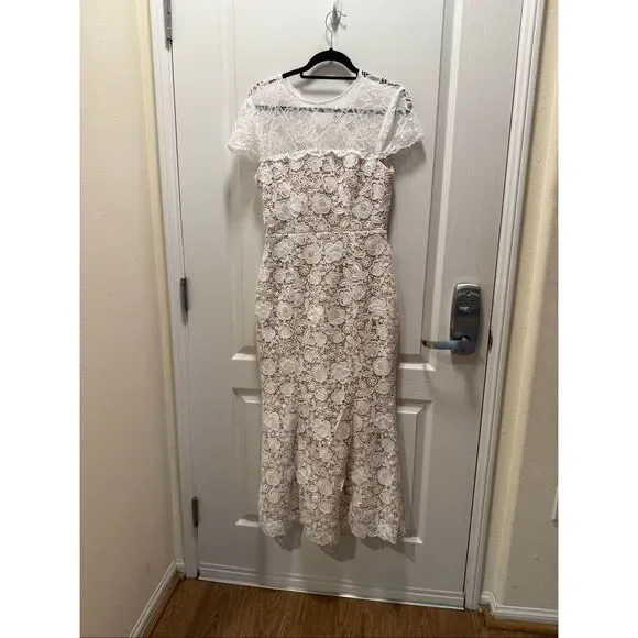 Elliatt Margot Lace Maxi Dress in White Bachelorette Bridal party size S NWT - Picture 5 of 7